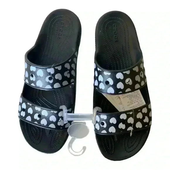 Crocs Heart Print Sandals Men's Size 15 Shoes NEW - Picture 10 of 14